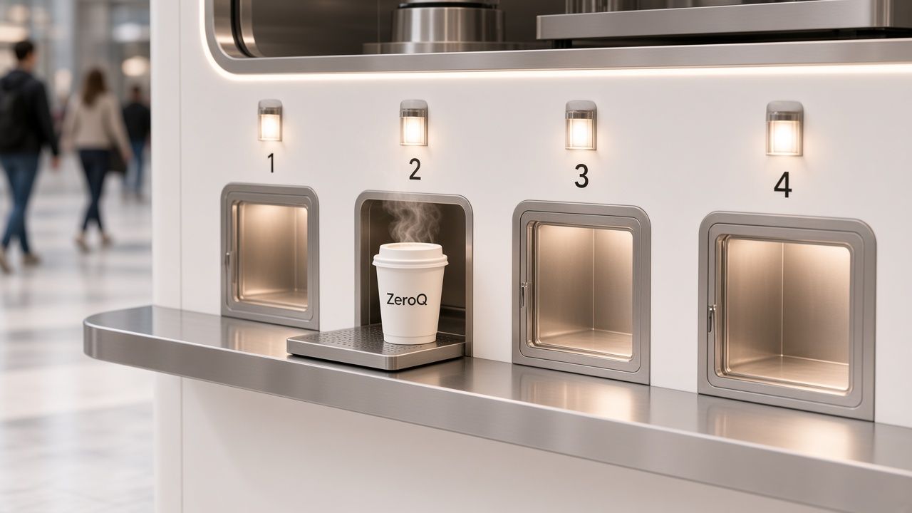 Numbered collection doors on the ZeroQ kiosk (design render)